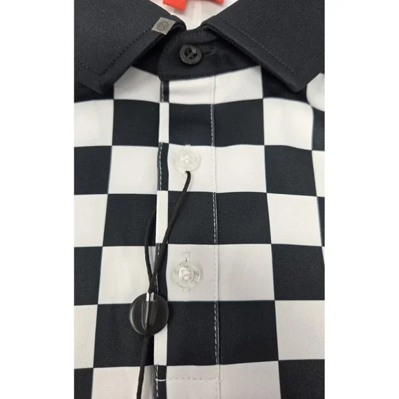 Redvanly Shirt Mens XL Cedres Polo Black/White Golf PUREpoly 4 Way Stretch R2522 - Picture 4 of 6
